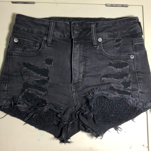 american eagle high waisted jean shorts